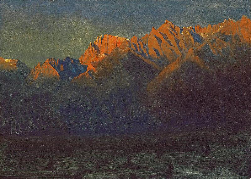 Albert Bierstadt Sunrise in the Sierras oil painting picture